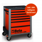 Preview: BETA Worker Werkzeugwagen ORANGE mit 7 Schubladen und 309-teiligem Werkzeugsortiment