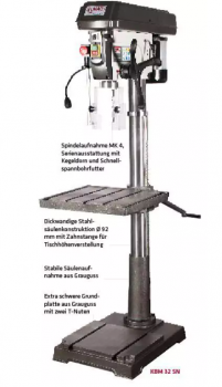 ELMAG Getriebe-Säulenbohrmaschine GBM 3/25 SNE - Set