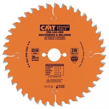 CMT Orange Kreissägeblatt für NE-Metalle/Kunststoff D160x20 Z56 TF