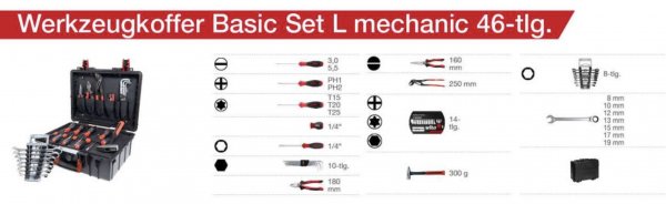 WIHA Werkzeugkoffer Basic Set L mechanic
