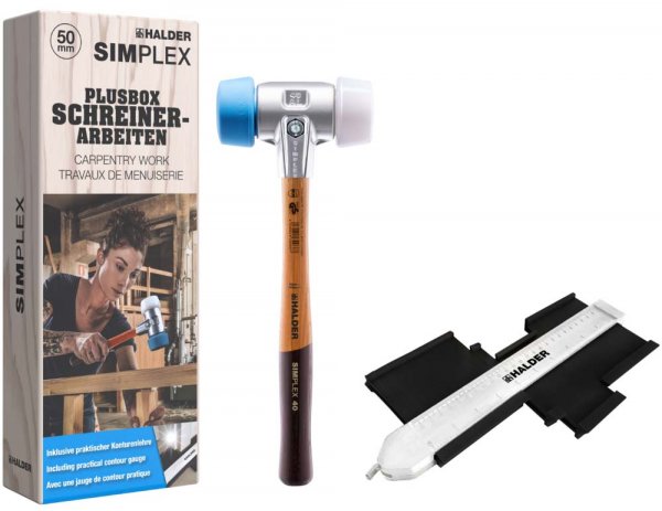 Halder SIMPLEX Plus BOX-SCHONHAMMER 40mm - inkl. Konturenschablone