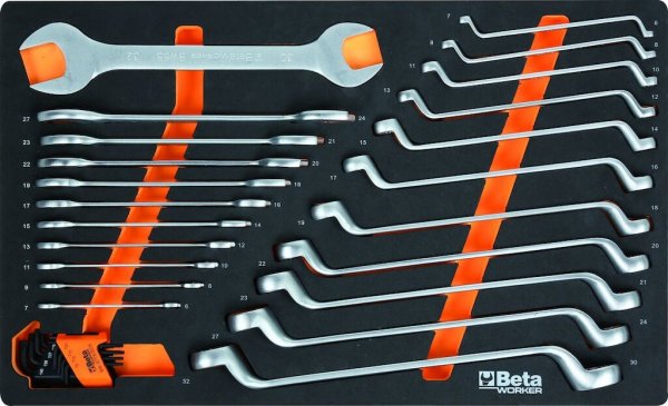 BETA Worker Werkzeugwagen ROT mit 8 Schubladen und 398-teiligem Werkzeugsortiment