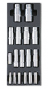 BETA Fester Thermoformateinsatz mit Langen Steckschlüsseln ¼"+½" 17-tlg